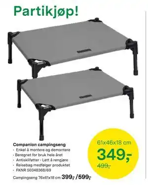 Felleskjøpet Companion campingseng tilbud