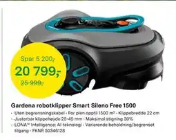 Felleskjøpet Gardena robotklipper Smart Sileno Free 1500 tilbud