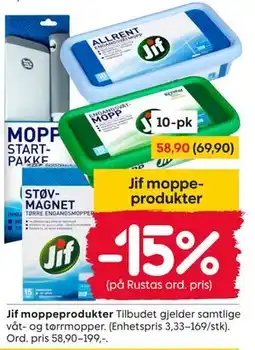 Rusta Jif moppeprodukter tilbud