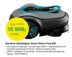 Felleskjøpet Gardena robotklipper Smart Sileno Free 800 tilbud