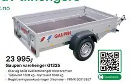 Felleskjøpet Gaupen varehenger G1325 tilbud