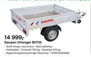 Felleskjøpet Gaupen tilhenger B0720 tilbud