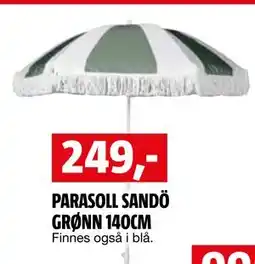 Bauhaus PARASOLL SANDÖ GRØNN 140CM tilbud