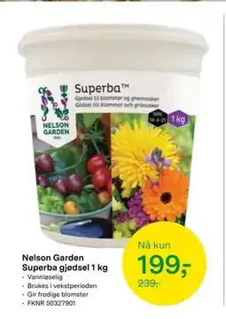 Felleskjøpet Nelson Garden Superba gjødsel 1 kg tilbud