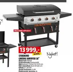 Bauhaus STEKEBORD GRIDDLE AIRFRYER 36 tilbud