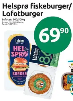Joker Helsprø fiskeburger/ Lofotburger tilbud