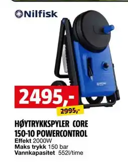 Bauhaus HØYTRYKKSPYLER CORE 150-10 POWERCONTROL tilbud