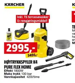 Bauhaus HØYTRYKKSPYLER K4 PURE FLEX HOME tilbud