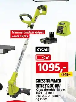 Bauhaus GRESSTRIMMER RLT183120C 18V tilbud