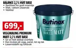 Bauhaus VEGGMALING PREMIUM MATT 2,7 L HVIT BASE tilbud