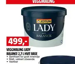 Bauhaus VEGGMALING LADY BALANCE 2,7 L HVIT BASE tilbud
