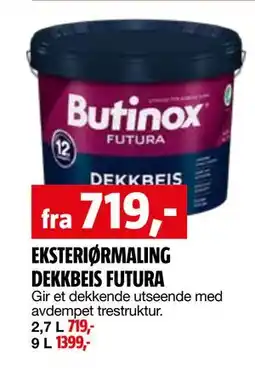 Bauhaus EKSTERIØRMALING DEKKBEIS FUTURA tilbud