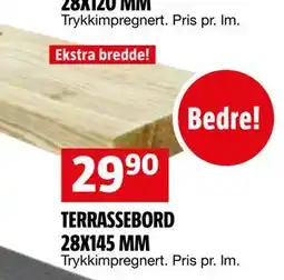 Bauhaus TERRASSEBORD 28X145 MM tilbud