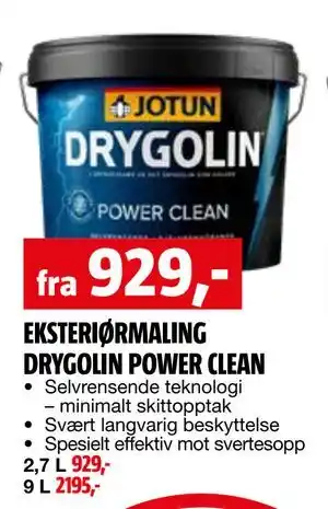 Bauhaus EKSTERIØRMALING DRYGOLIN POWER CLEAN tilbud