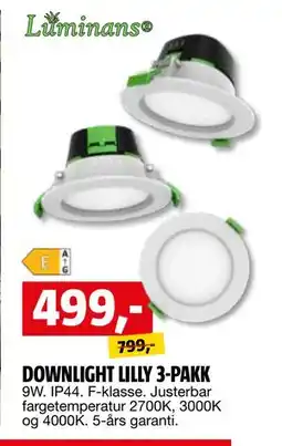 Bauhaus DOWNLIGHT LILLY 3-PAKK tilbud