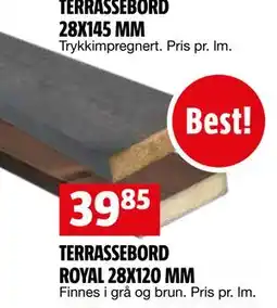 Bauhaus TERRASSEBORD ROYAL 28X120 MM tilbud