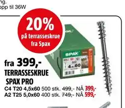Bauhaus 20% på terrasseskrue fra Spax tilbud