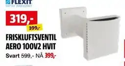 Bauhaus FRISKLUFTSVENTIL AERO 100V2 HVIT tilbud