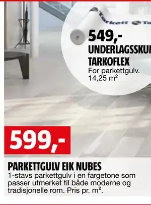 Bauhaus PARKETTGULV EIK NUBES tilbud