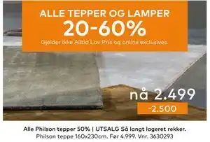 Skeidar Alle Tepper og Lamper tilbud
