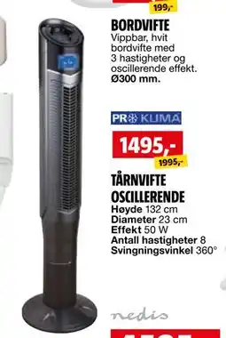 Bauhaus TÅRNVIFTE OSCILLERENDE tilbud