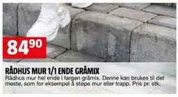 Bauhaus RÅDHUS MUR 1/1 ENDE GRÅMIX tilbud