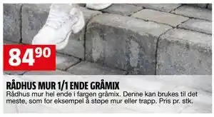 Bauhaus RÅDHUS MUR 1/1 ENDE GRÅMIX tilbud