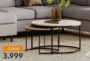 Skeidar Porto sofabordsett Ø95/75 cm tilbud