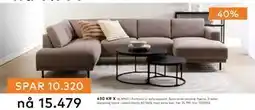 Skeidar Portland U-sofa tilbud