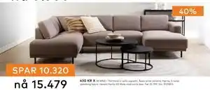 Skeidar Portland U-sofa tilbud