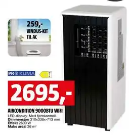 Bauhaus AIRCONDITION 9000BTU WIFI tilbud