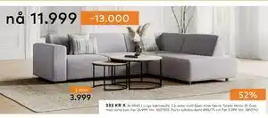 Skeidar Lugo hjørnesofa tilbud