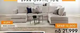 Skeidar Chillux U-sofa tilbud