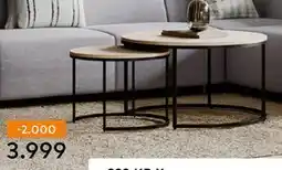 Skeidar Porto sofabordsett Ø95/75 cm tilbud
