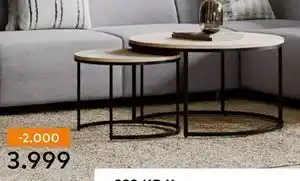 Skeidar Porto sofabordsett Ø95/75 cm tilbud