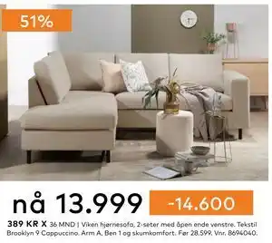 Skeidar Viken hjørnesofa tilbud