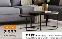 Skeidar Porto lite sofabordsett Ø80/60 cm tilbud
