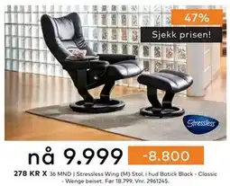 Skeidar Stressless Wing (M) tilbud