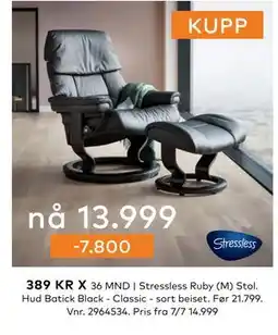 Skeidar Stressless Ruby (M) tilbud