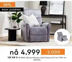 Skeidar Boston Recliner tilbud