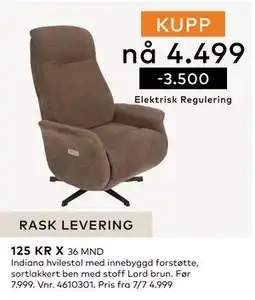 Skeidar Indiana hvilestol tilbud