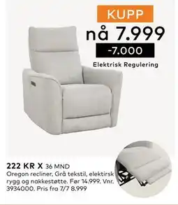 Skeidar Oregon recliner tilbud