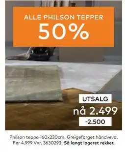 Skeidar ALLE PHILSON TEPPER tilbud