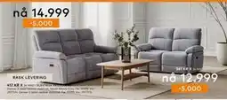 Skeidar Denver 3-seter recliner elektrisk tilbud