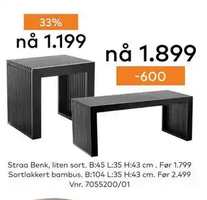 Skeidar Sortlakkert bambus tilbud