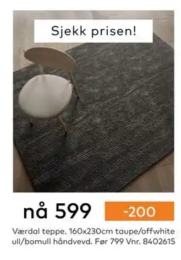 Skeidar Værdal teppe tilbud