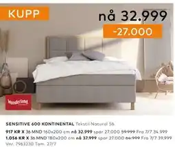 Skeidar SENSITIVE 600 KONTINENTAL tilbud