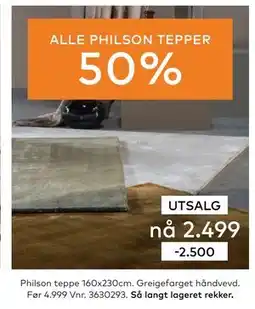 Skeidar Philson teppe tilbud