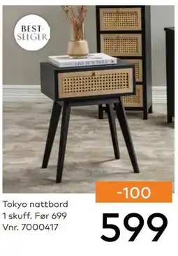 Skeidar Tokyo nattbord 1 skuff tilbud