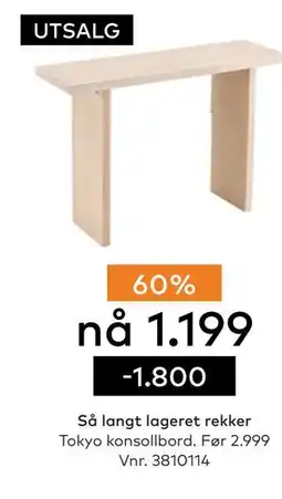 Skeidar Tokyo konsollbord tilbud